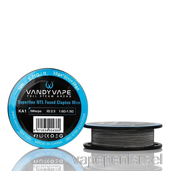 חד פעמי Vape Israel Vandy Vape Superfine Mtl Wire סלילי - 10 רגל 6.71ohm A1 Fused Clapton Wire